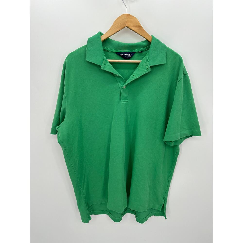 Ralph Lauren Polo Golf Men Kelly Green Pima Cotton Short Sleeve Shirt Size Large